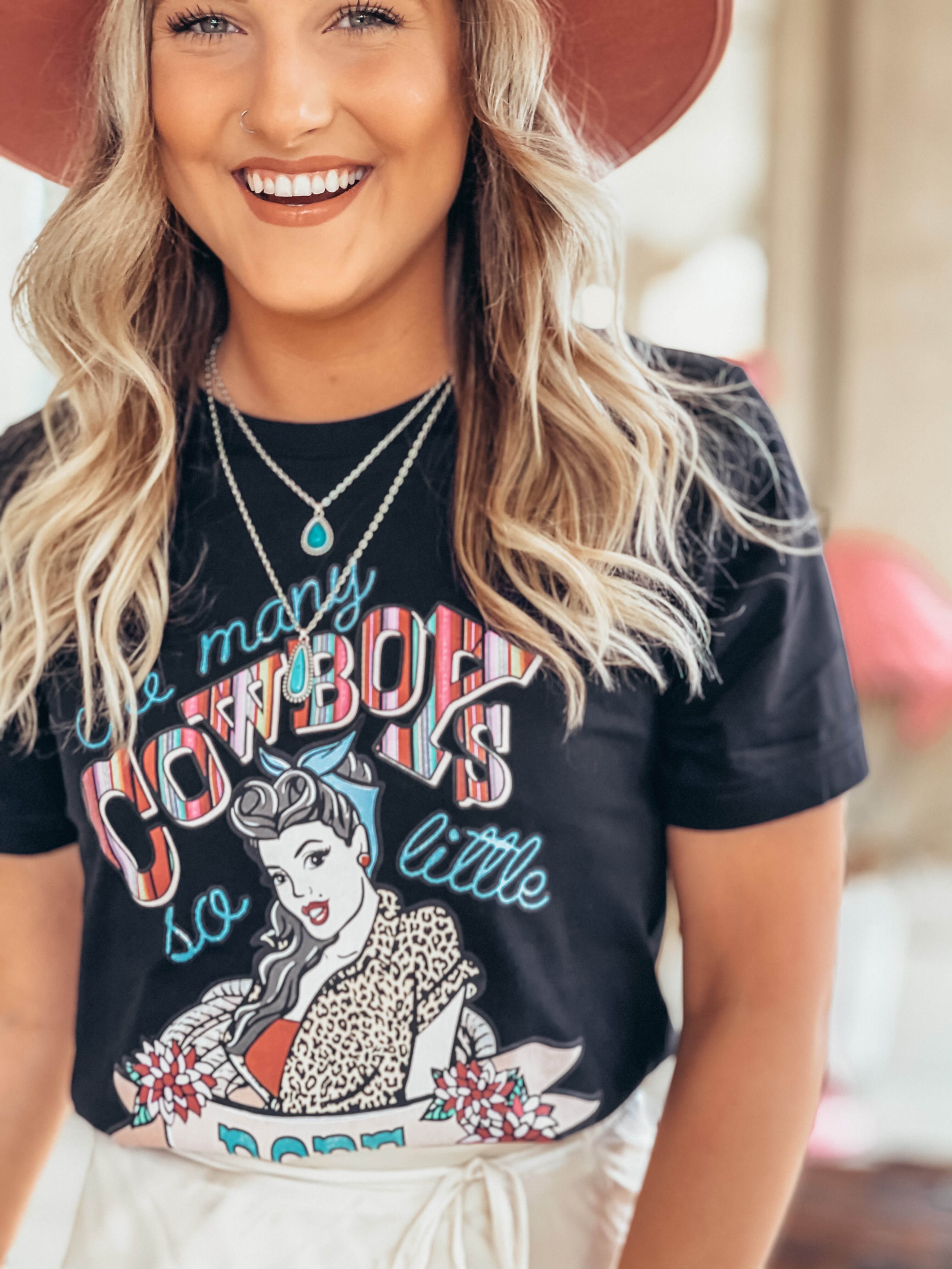 So Many Cowboys Graphic T Shirt | The Pretty Thistle Boutique